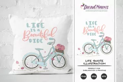 Life is a Beautiful Ride | Sublimation Life Quote with Bike Product Image 1
