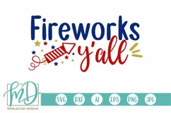 Fireworks Y'all SVG DXF PNG Cut File Product Image 1