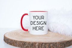 Mug Mockup 11 Oz Blank White Coffee Cup Red Handle Product Image 1