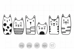 Cute Cats SVG Cut File for Cricut, Cats Clipart Product Image 1