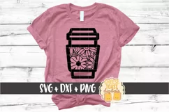 Floral Zen Coffee Cup Set - 2 Designs SVG PNG DXF Cut Files Product Image 2