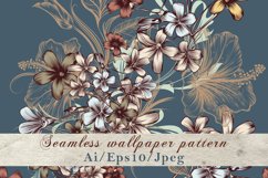 Beautiful pattern with hand drawn flowers in vintage style Product Image 1