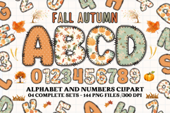 Fall Autumn Alphabet png clipart, fall autumn letters doodle Product Image 1
