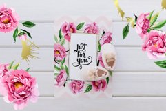 Pink Peonies Flavor of Love Watercolor png Product Image 4