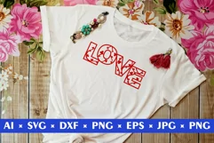 Love SVG Cut File, Valentine SVG, Love sign with hearts SVG Product Image 1