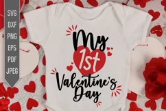 My 1st Valentine's Day Svg. Baby Valentines Day dxf png eps Product Image 1