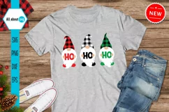 Buffalo Plaid Gnomes Svg, Christmas Gnome ho ho ho Svg Product Image 5