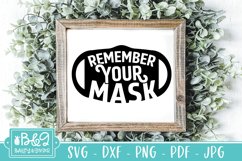 Remember Your Mask SVG - Mask Sign SVG - Mask Request Product Image 1