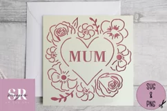 Floral Mum card| Paper cutting | Mother’s Day card SVG Product Image 3