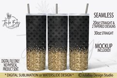 20 oz Skinny Tumbler Sublimation Design Bundle Black Glitter Product Image 3