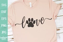 Love with Pawprint - Dog SVG File for Crafters Product Image 1