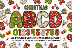 Christmas Alphabet png clipart, christmas letters doodle Product Image 1