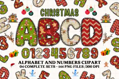 Christmas Alphabet png clipart, christmas letters doodle Product Image 1