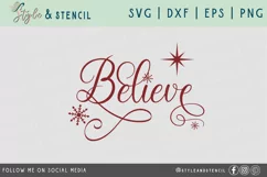 Believe Christmas SVG - PNG, DXF, SVG, EPS, Cut File Product Image 2