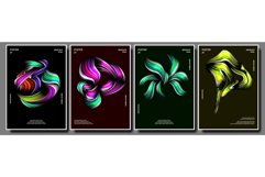 Modern Abstract Cover Poster Set Vector. Tech Futuristic Product Image 1