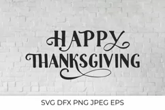 Happy Thanksgiving hand lettering SVG, DXF, PNG, vector Product Image 1