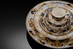 Luxury tableware set on white and black. Top view 3 pcs Product Image 1