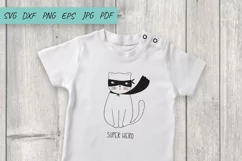 Baby SVG, Super Hero SVG, Cute Cat, doodle illustration Product Image 2