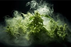 Mysterious cannabis plant in hazy atmosphere Product Image 1