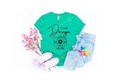 Bella Canvas Mockup 3001 Heather Kelly T-shirt Spring Product Image 1