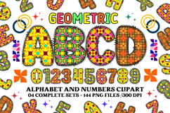 Geometric Alphabet png clipart, geometric letters doodle Product Image 1