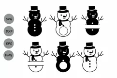 Snowman SVG, Christmas SVG, Snowman Monogram Svg, Christmas. Product Image 2