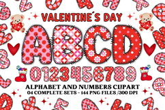 Valentines Day Digital Papers, valentines day doodle letters Product Image 2