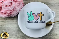 Peace Love Jesus SVG PNG EPS DXF Cutting and Printing File Product Image 4