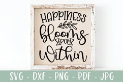 Happiness Blooms From Within - Inspirational Farmhouse Sign Product Image 1