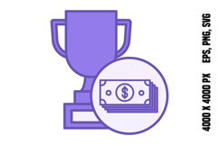 Colored Prize Money Icon Product Image 1