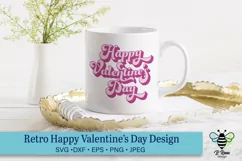 Retro Happy Valentine's Day Layered SVG Product Image 1