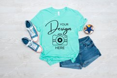 Bella Canvas Mockup 3001 Heather Mint T-shirt Mock up Summer Product Image 1