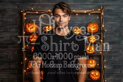 Halloween T-Shirt Mockup Male, Black T-Shirt Mockup, d3 Product Image 1