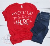 Mock up Bella Canvas 3001 Red Unisex Mockup Product Image 1