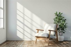 Serene sunlit corner with modern armchair Product Image 1
