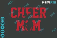 Cheer Mom SVG Cheerleader SVG PNG DXF Circut Cut Silhouette Product Image 2