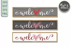 Valentine Welcome Heart SVG - PNG, DXF, EPS, SVG, Cut File Product Image 3