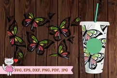 Butterflies SVG for tumbler Full Wrap Venti Cold Cup 24 oz Product Image 2