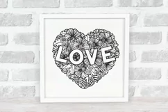 Heart SVG | Zentangle Floral Heart | Flower SVG | Love SVG Product Image 2