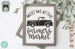 Farmers Market SVG Cut FIle, Vintage Truck SVG, Kitchen SVG Product Image 1
