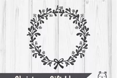Floral X-mas Wreath SVG, Christmas Decor Cut File Product Image 3
