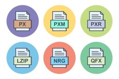 Set Of File Formats Icons Product Image 1