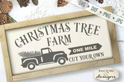 Christmas Tree Farm One Mile Vintage Truck SVG DXF Files Product Image 1