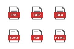 Set Of File Formats Icons Product Image 1
