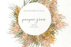 Watercolor Pampas Grass Wreath Collection Product Image 3