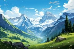 Rugged Swiss alps path. Generate Ai Product Image 1