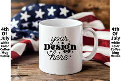 4th of July white 11oz blank coffee mug mockup Product Image 1