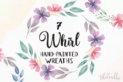 Wreath Watercolor Floral Garlands Flowers Pretty Pink Purple Product Image 1
