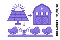 Purple Solar Powered Farm System Icon Product Image 1
