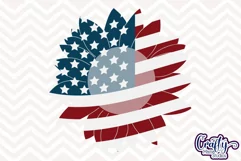 American Flag Sunflower Svg Cut File Product Image 2